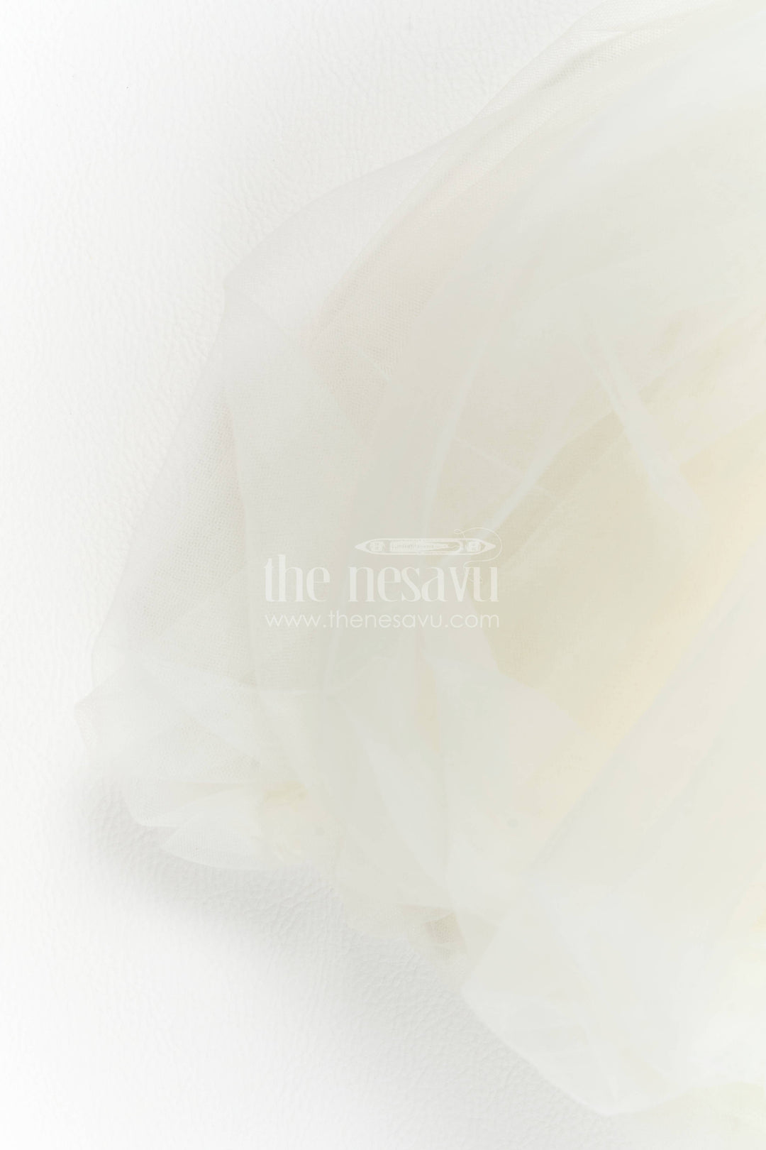 The Nesavu Girls Fancy Party Frock Girls Party Frock in White for Festive Photos Nesavu Nesavu Girls Party Frock With Floral Detailing For Weddings And Family