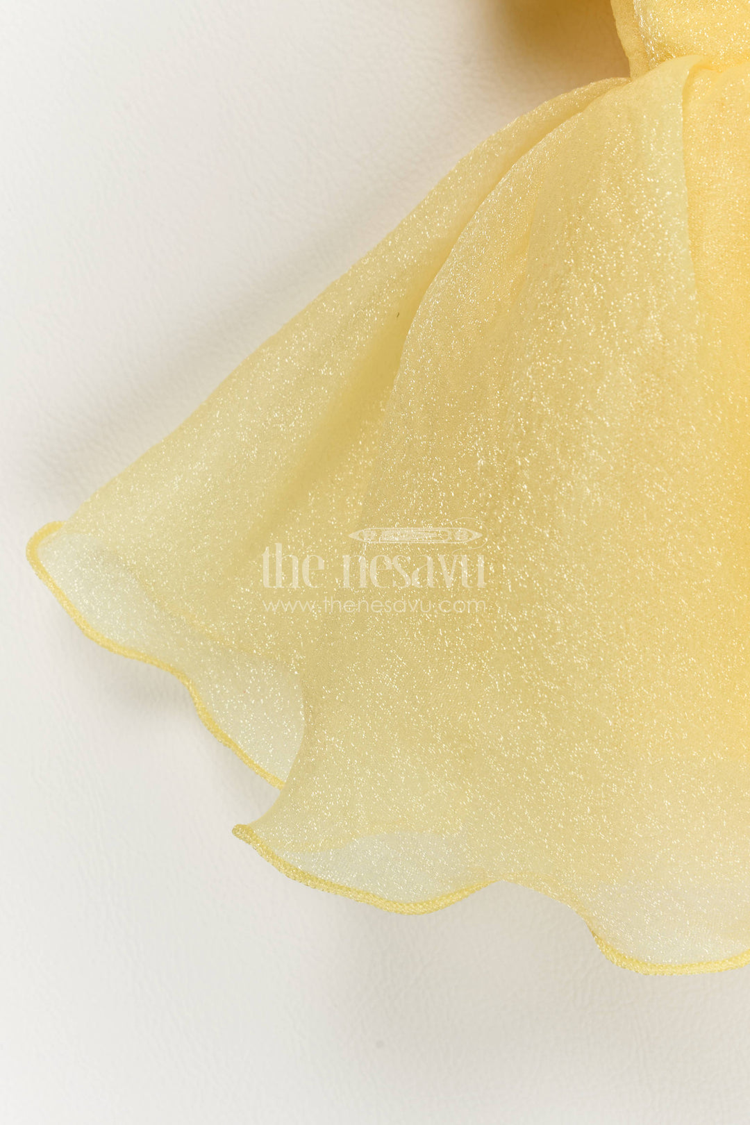The Nesavu Girls Fancy Party Frock Girls Party Frock in Yellow for Special Functions Nesavu Nesavu Girls Party Frock In Yellow With Floral For Special Functions