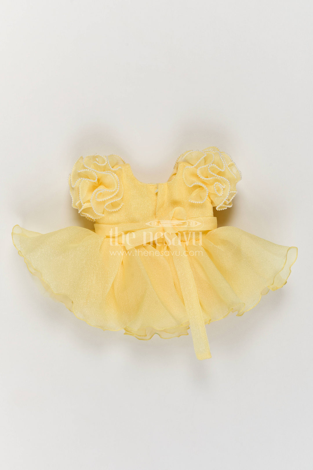 The Nesavu Girls Fancy Party Frock Girls Party Frock in Yellow for Special Functions Nesavu Nesavu Girls Party Frock In Yellow With Floral For Special Functions