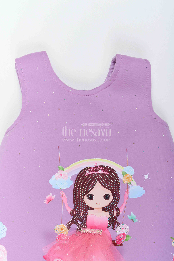 The Nesavu Girls Fancy Party Frock Girls Party Frock with Digital Print for Family Functions Nesavu Nesavu Girls Party Frock With Digital Print For Weddings And Family