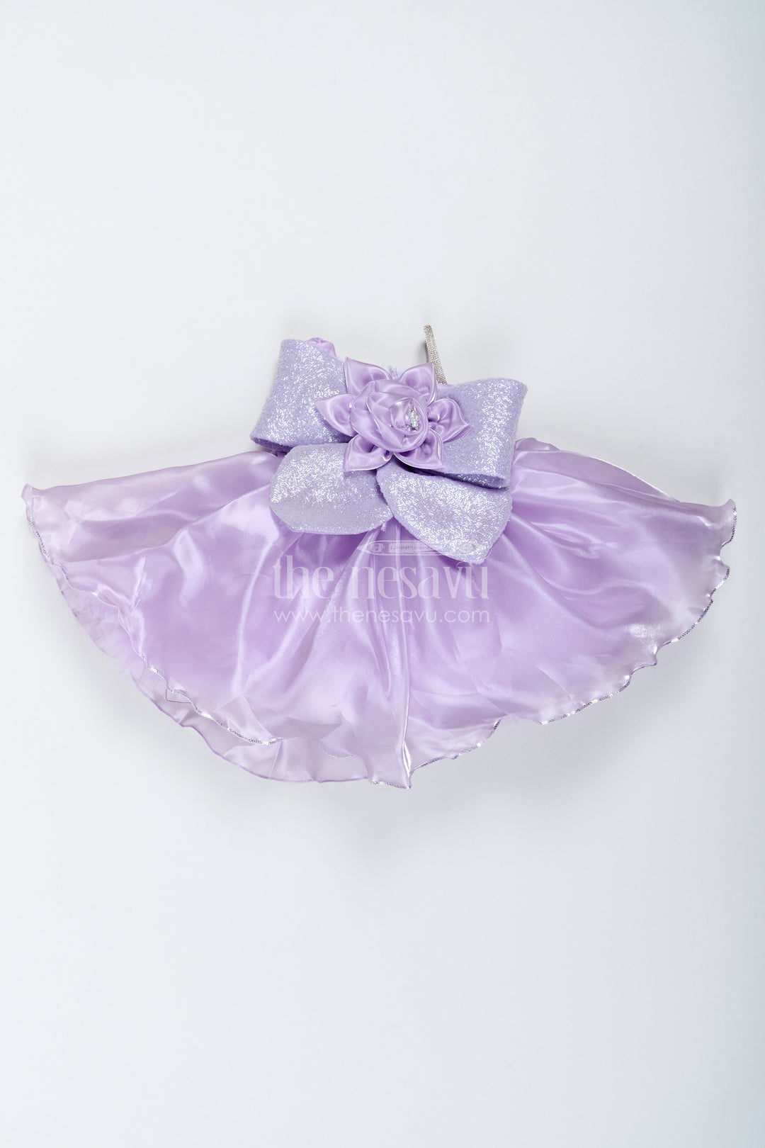 The Nesavu Girls Fancy Party Frock Girls Party Frock with Sequin Work for Family Functions Nesavu 16 (1Y) / Purple / Organza PF365B-16 Nesavu Girls Party Frock With Sequin Work For Weddings And Family PF365B-16