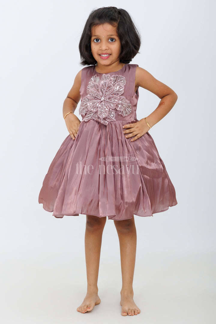 The Nesavu Girls Fancy Party Frock Girls Party Wear Pink Organza Frock with Embellished Bodice and Flared Skirt in Elegant Party Wear Pink Frock Look Nesavu 16 (1Y) / Pink PF193B-16 Nesavu Girls Pink Party Wear Frock Glaze Organza Embellished Bodice party wear pink frock