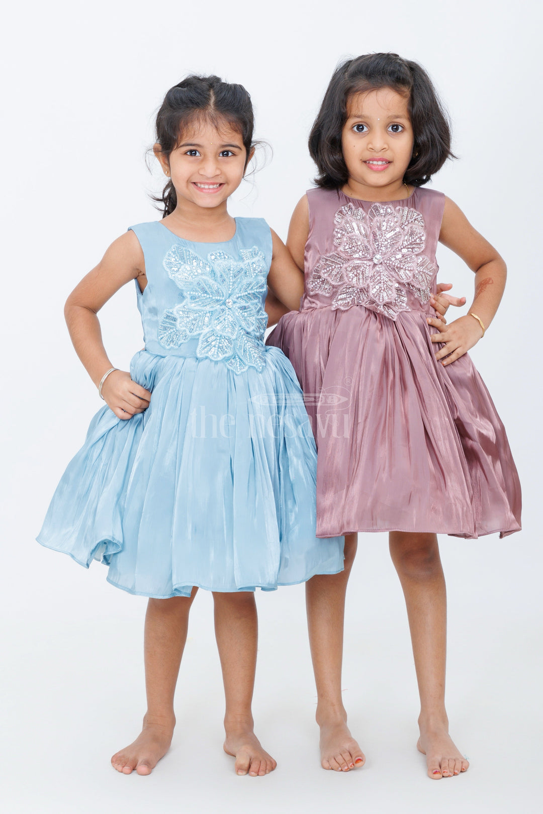 The Nesavu Girls Fancy Party Frock Girls Party Wear Pink Organza Frock with Embellished Bodice and Flared Skirt in Elegant Party Wear Pink Frock Look Nesavu Nesavu Girls Pink Party Wear Frock Glaze Organza Embellished Bodice party wear pink frock