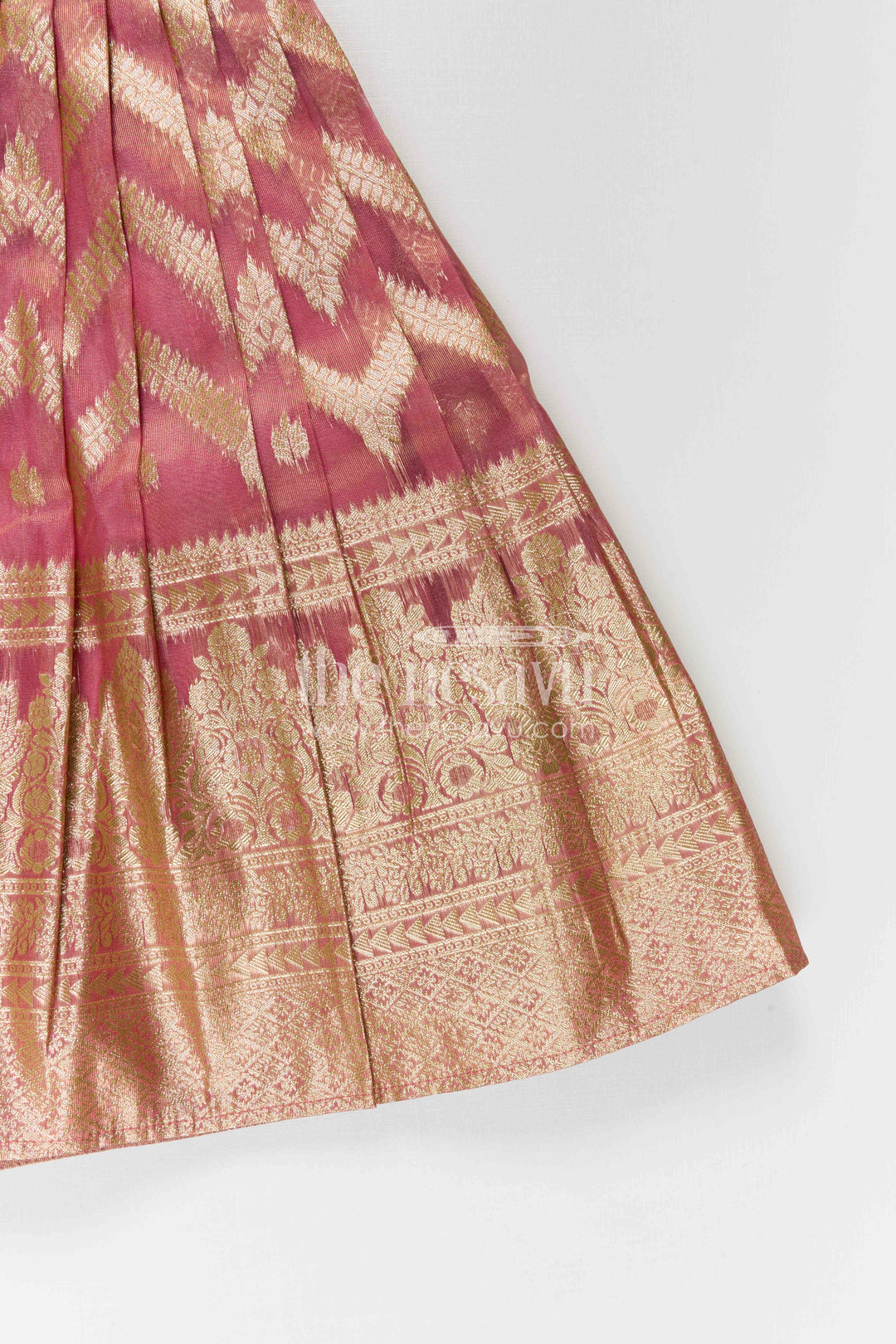 The Nesavu Pattu Pavadai Girls Pattu Pavadai for Festive Celebrations and Family Functions Nesavu Nesavu Girls Pattu Pavadai For Festive Occasions With Blend Silk And Tissue Bottom Traditional Outfit