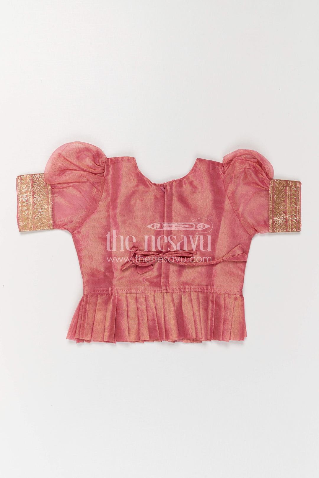 The Nesavu Pattu Pavadai Girls Pattu Pavadai for Festive Celebrations and Family Functions Nesavu Nesavu Girls Pattu Pavadai For Festive Occasions With Blend Silk And Tissue Bottom Traditional Outfit