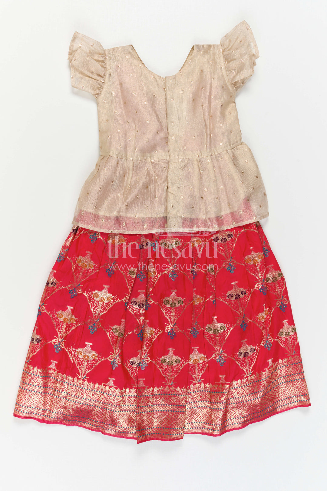 The Nesavu Pattu Pavadai Girls Pattu Pavadai for Festive Celebrations and Traditional Occasions Nesavu Nesavu Girls Pattu Pavadai For Festive Celebrations And Traditional Occasions With Semi Banaras Silk Design