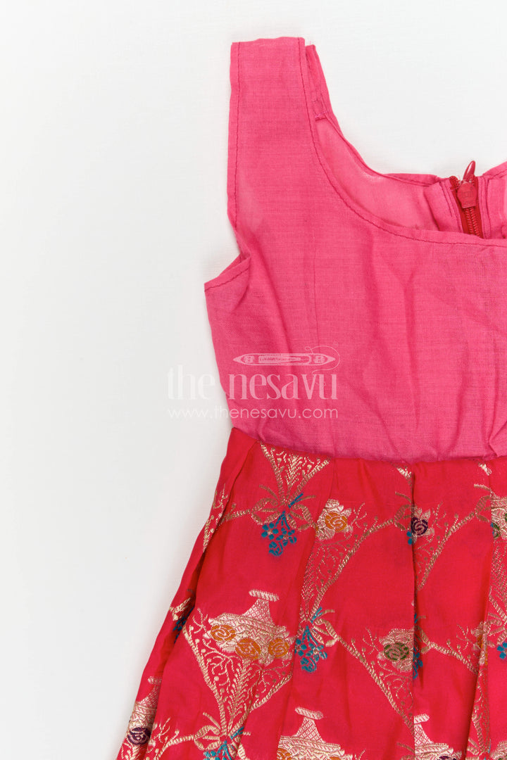 The Nesavu Pattu Pavadai Girls Pattu Pavadai for Festive Celebrations and Traditional Occasions Nesavu Nesavu Girls Pattu Pavadai For Festive Celebrations And Traditional Occasions With Semi Banaras Silk Design