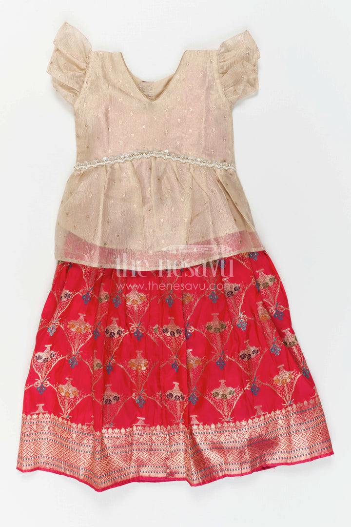 The Nesavu Pattu Pavadai Girls Pattu Pavadai for Festive Celebrations and Traditional Occasions Nesavu Nesavu Girls Pattu Pavadai For Festive Celebrations And Traditional Occasions With Semi Banaras Silk Design