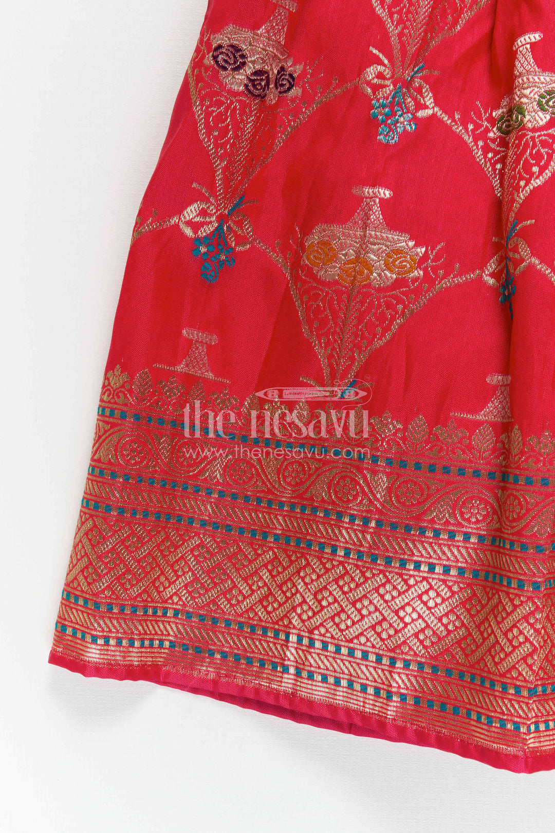 The Nesavu Pattu Pavadai Girls Pattu Pavadai for Festive Celebrations and Traditional Occasions Nesavu Nesavu Girls Pattu Pavadai For Festive Celebrations And Traditional Occasions With Semi Banaras Silk Design