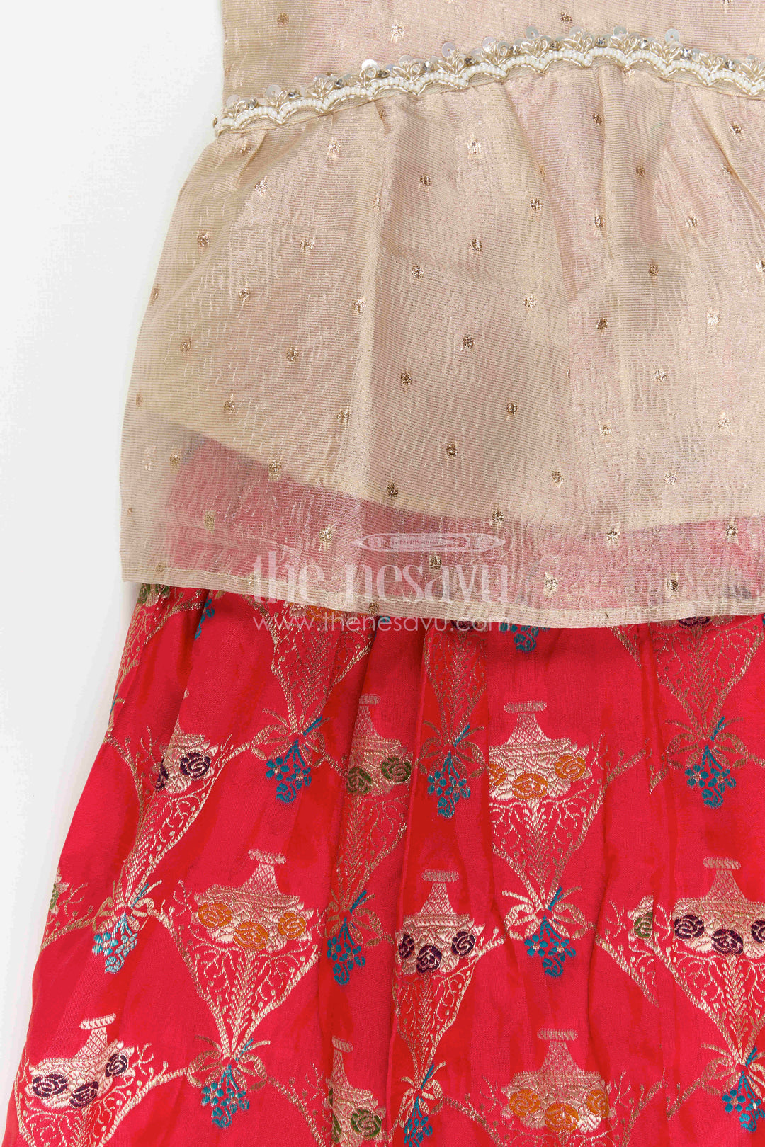 The Nesavu Pattu Pavadai Girls Pattu Pavadai for Festive Celebrations and Traditional Occasions Nesavu Nesavu Girls Pattu Pavadai For Festive Celebrations And Traditional Occasions With Semi Banaras Silk Design
