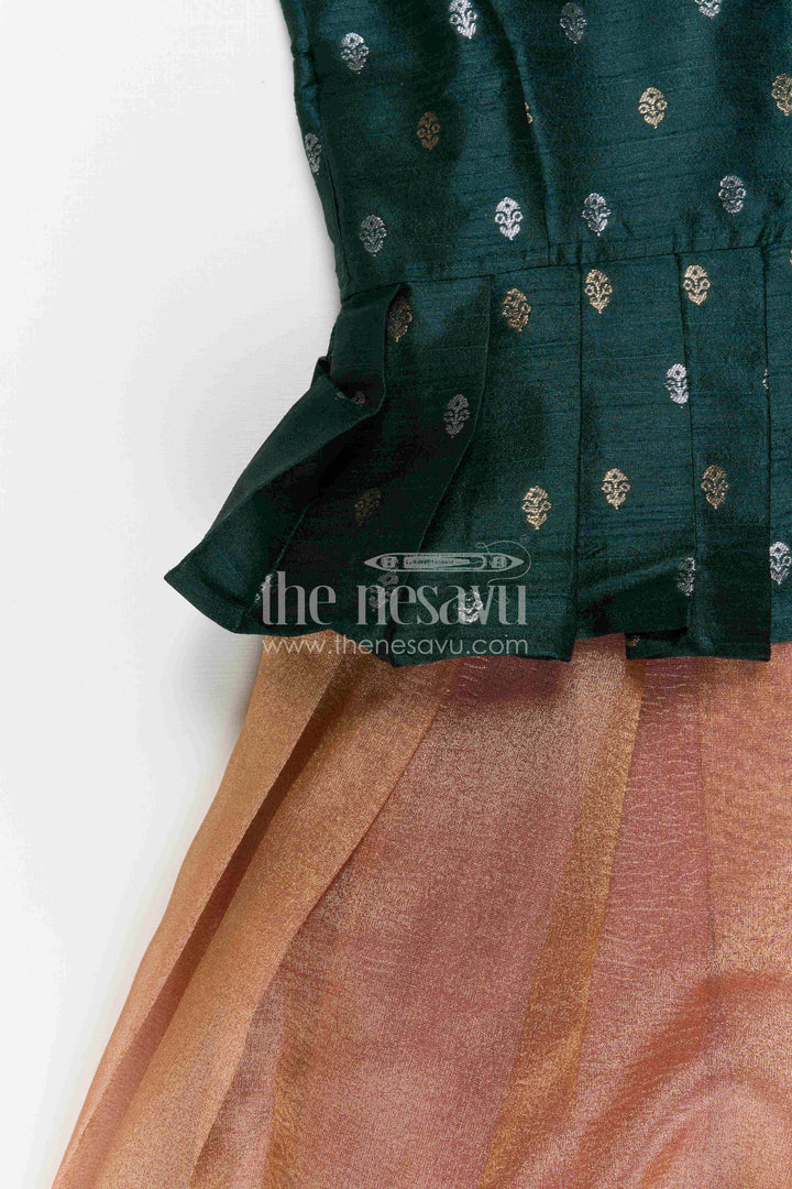 The Nesavu Pattu Pavadai Girls Pattu Pavadai for Festive Functions and Temple Celebrations Nesavu Nesavu Girls Pattu Pavadai For Festive Functions And Temple Celebrations With Semi Banaras Art Silk Design