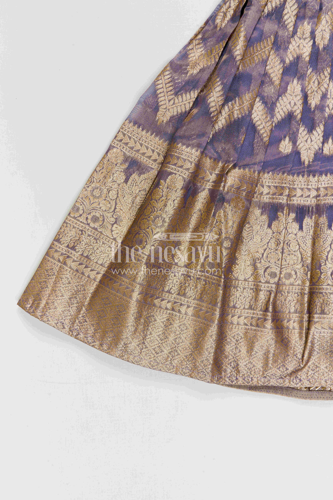The Nesavu Pattu Pavadai Girls Pattu Pavadai for Festive Occasions and Family Functions Nesavu Nesavu Girls Pattu Pavadai For Festive Occasions With Blend Silk And Tissue Skirt Traditional Design