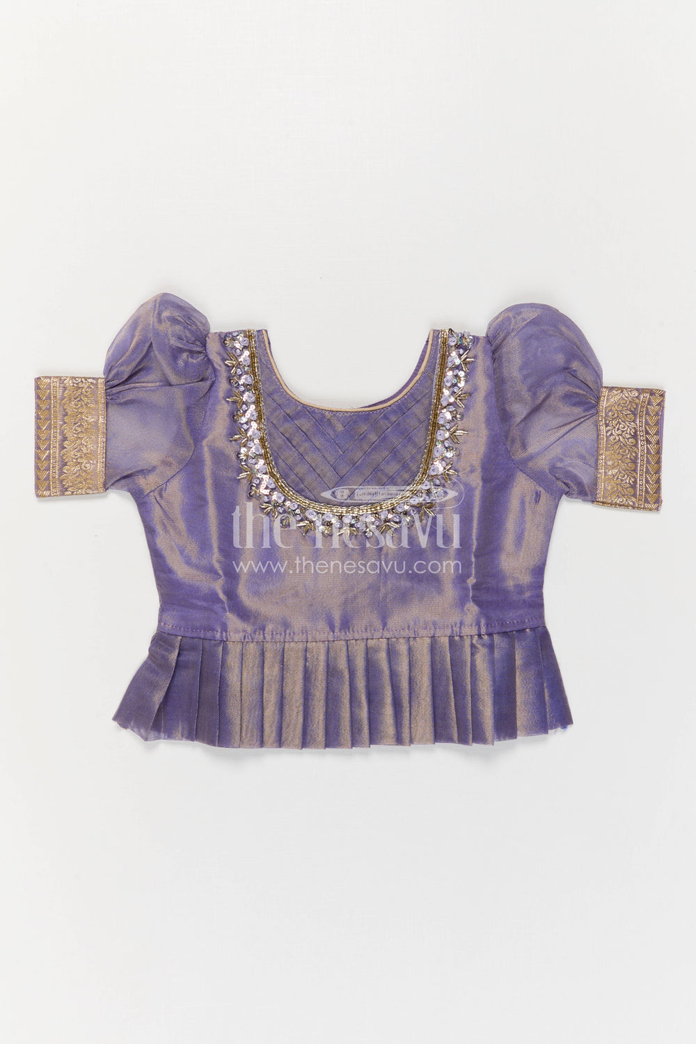 The Nesavu Pattu Pavadai Girls Pattu Pavadai for Festive Occasions and Family Functions Nesavu Nesavu Girls Pattu Pavadai For Festive Occasions With Blend Silk And Tissue Skirt Traditional Design