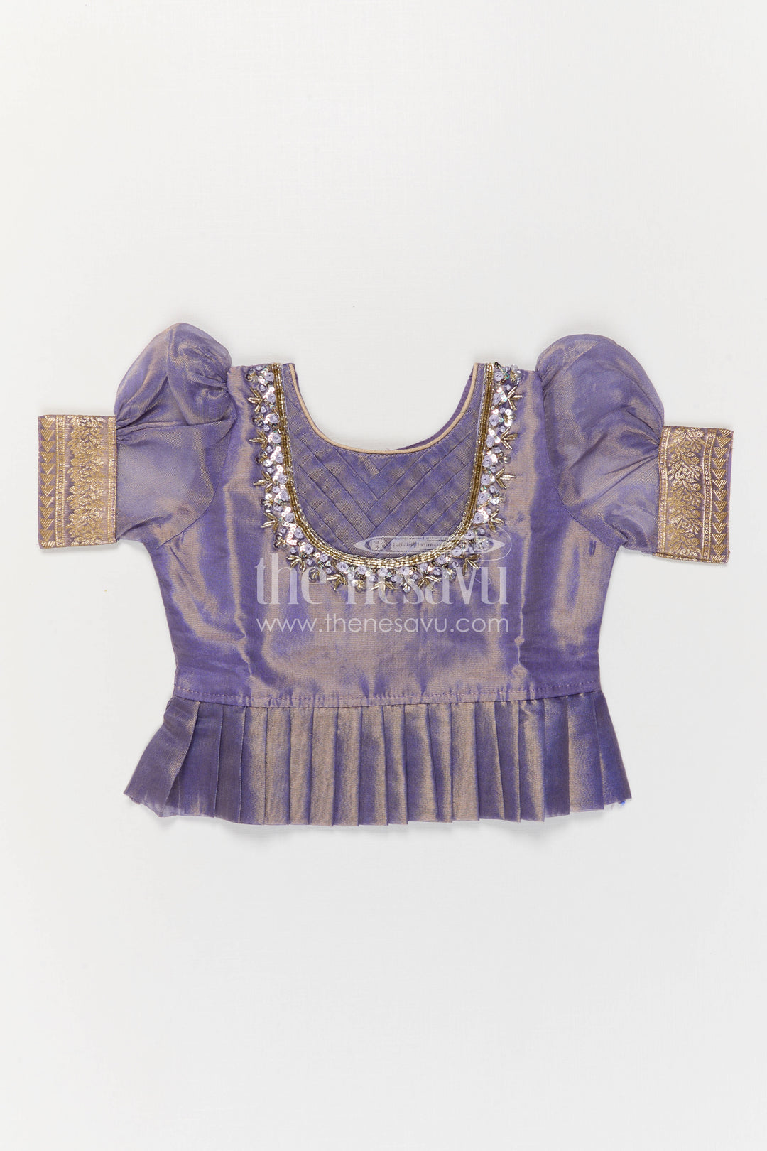 The Nesavu Pattu Pavadai Girls Pattu Pavadai for Festive Occasions and Family Functions Nesavu Nesavu Girls Pattu Pavadai For Festive Occasions With Blend Silk And Tissue Skirt Traditional Design