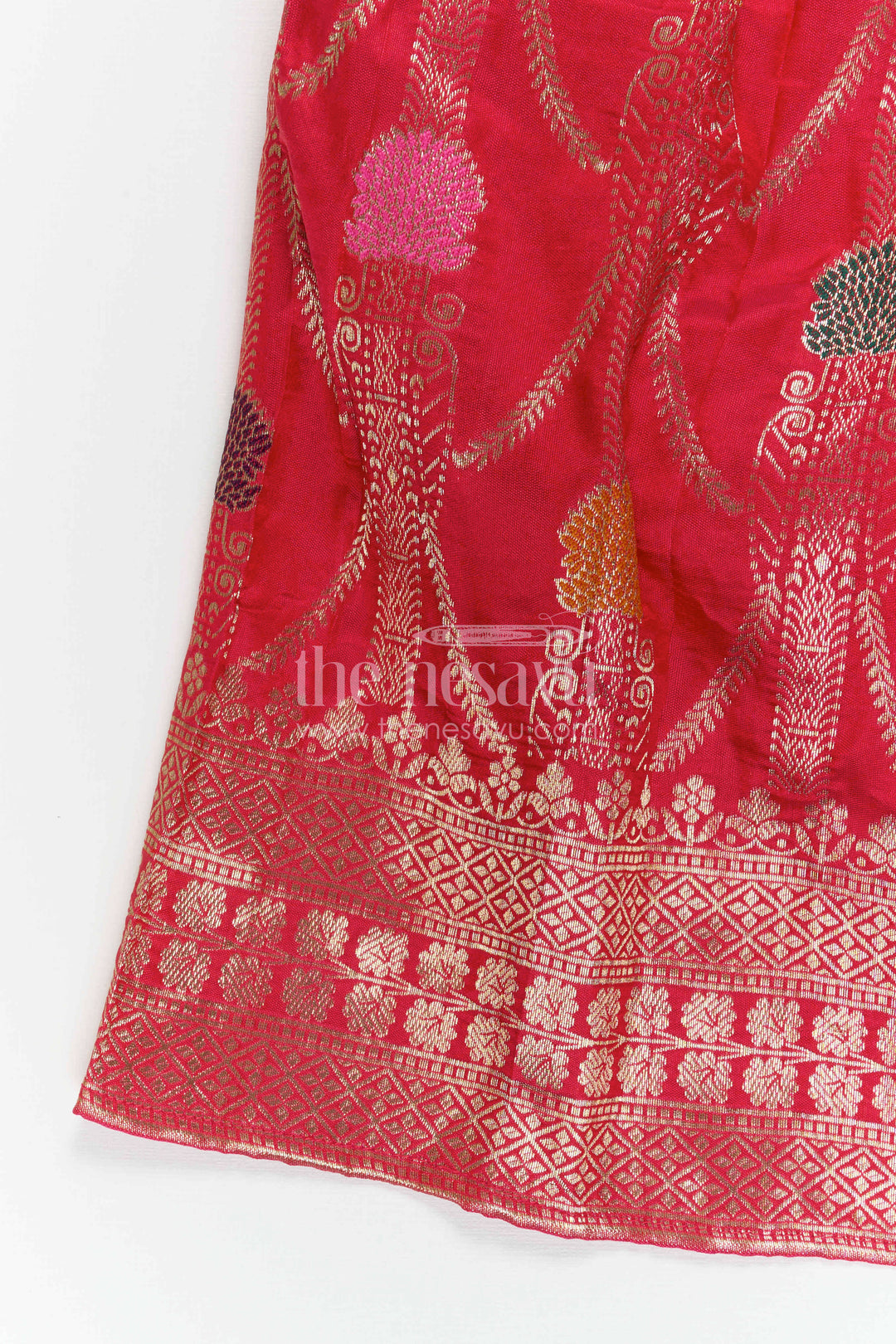 The Nesavu Pattu Pavadai Girls Pattu Pavadai for Temple Visits and Festive Dressing Nesavu Nesavu Girls Pattu Pavadai For Temple Visits And Festive Dressing With Semi Banaras Silk And Traditional Design