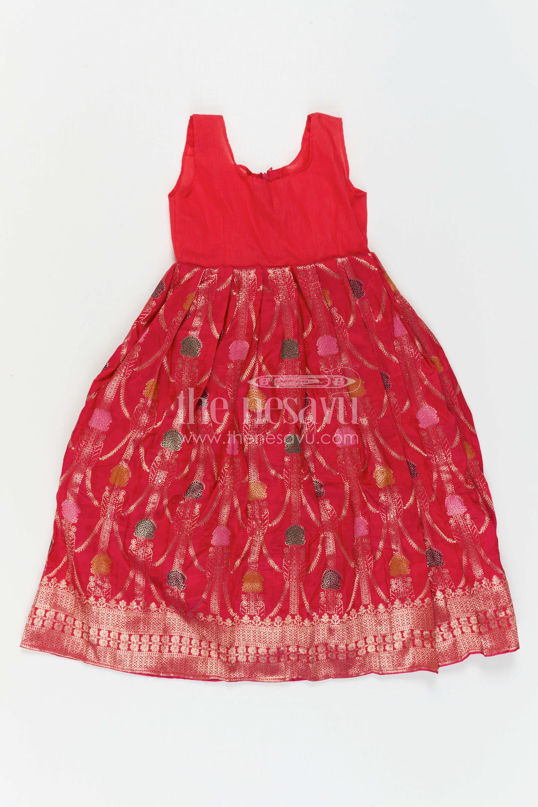The Nesavu Pattu Pavadai Girls Pattu Pavadai for Temple Visits and Festive Dressing Nesavu Nesavu Girls Pattu Pavadai For Temple Visits And Festive Dressing With Semi Banaras Silk And Traditional Design