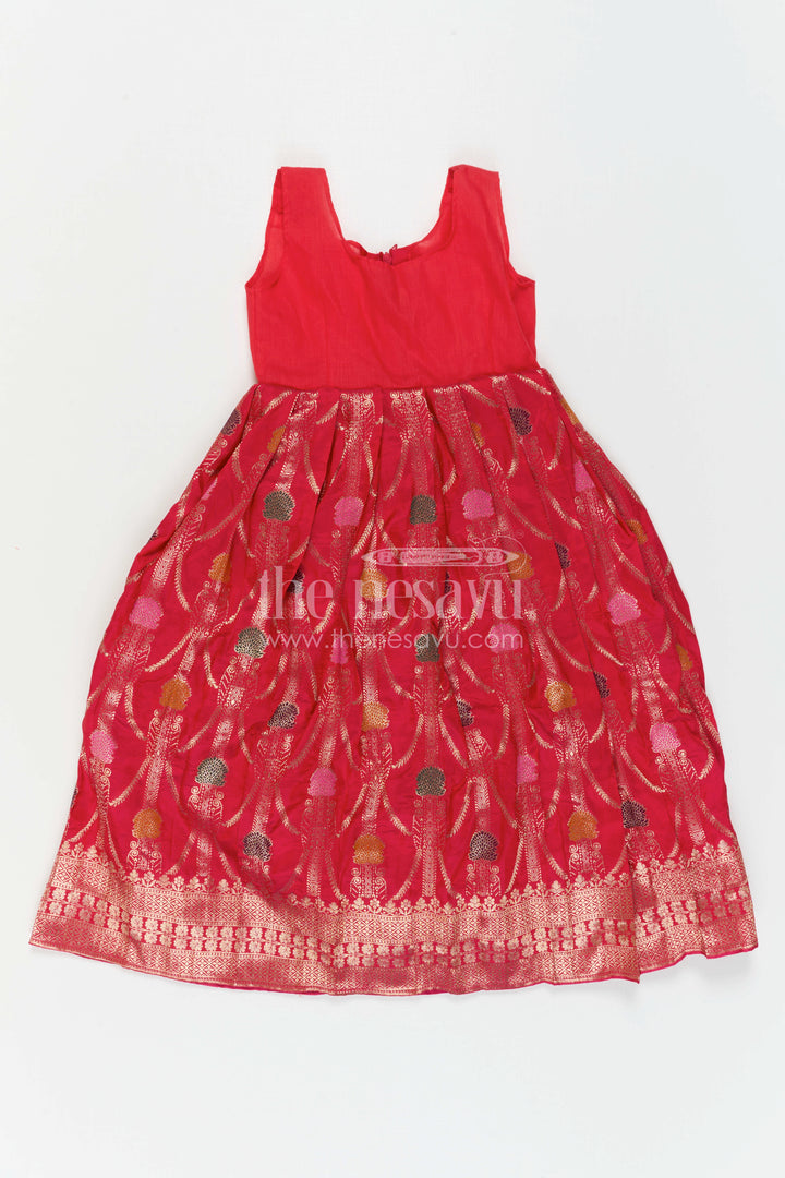 The Nesavu Pattu Pavadai Girls Pattu Pavadai for Temple Visits and Festive Dressing Nesavu Nesavu Girls Pattu Pavadai For Temple Visits And Festive Dressing With Semi Banaras Silk And Traditional Design