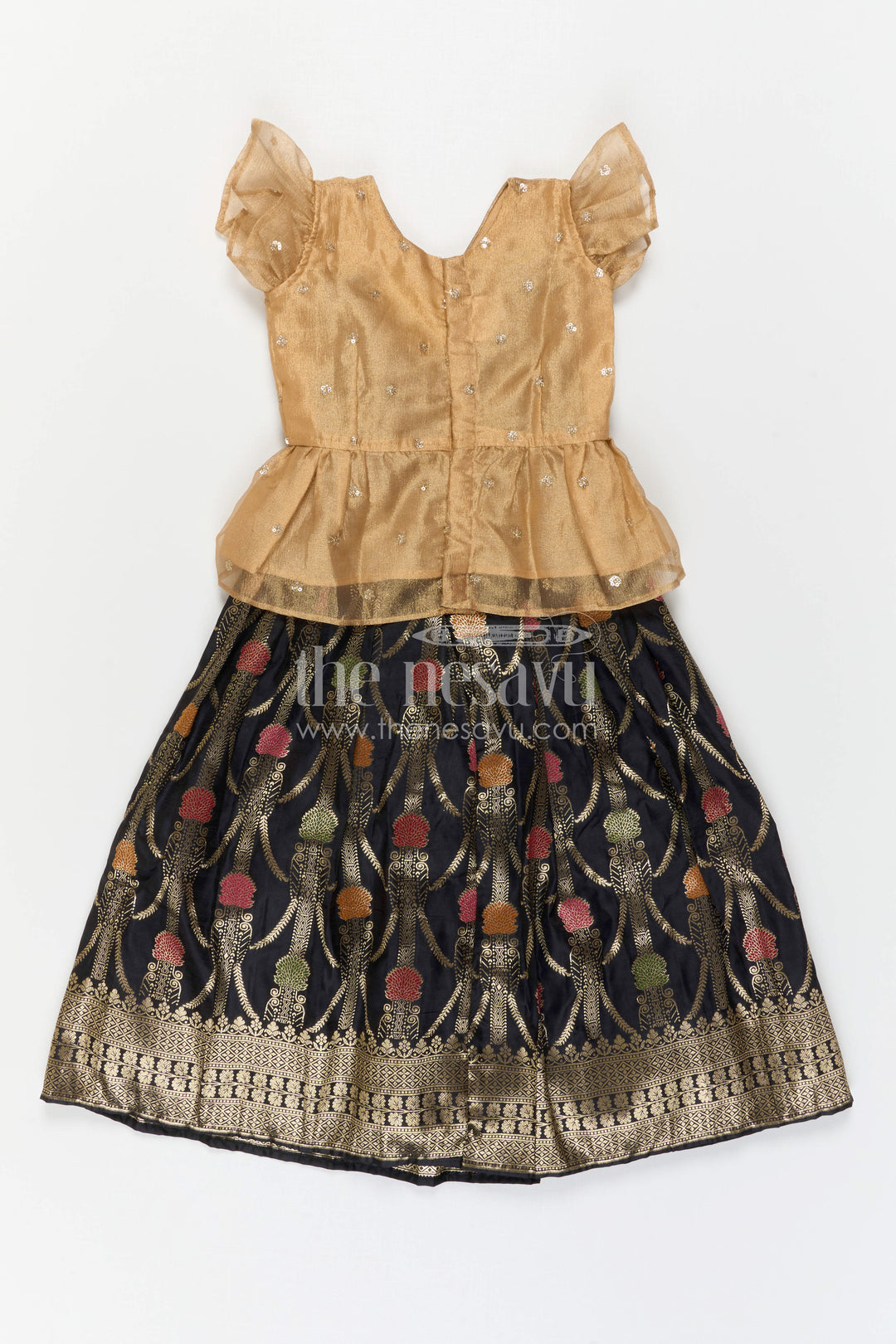 The Nesavu Pattu Pavadai Girls Pattu Pavadai for Traditional Celebrations and Festive Wear Nesavu Nesavu Girls Pattu Pavadai For Traditional Celebrations And Festive Wear With Semi Banaras Silk Design