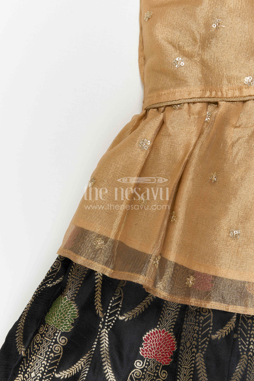 The Nesavu Pattu Pavadai Girls Pattu Pavadai for Traditional Celebrations and Festive Wear Nesavu Nesavu Girls Pattu Pavadai For Traditional Celebrations And Festive Wear With Semi Banaras Silk Design