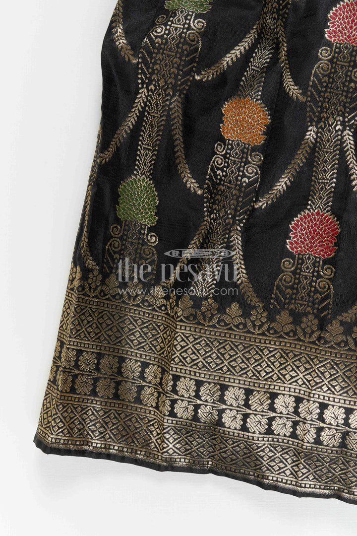 The Nesavu Pattu Pavadai Girls Pattu Pavadai for Traditional Celebrations and Festive Wear Nesavu Nesavu Girls Pattu Pavadai For Traditional Celebrations And Festive Wear With Semi Banaras Silk Design