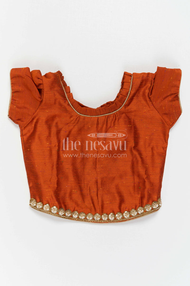 The Nesavu Pattu Pavadai Girls Pattu Pavadai for Traditional Functions and Festive Occasions Nesavu Nesavu Girls Pattu Pavadai For Traditional Functions And Festive Occasions With Semi Banaras Art Silk Design