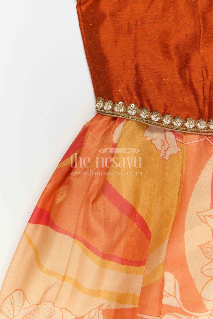 The Nesavu Pattu Pavadai Girls Pattu Pavadai for Traditional Functions and Festive Occasions Nesavu Nesavu Girls Pattu Pavadai For Traditional Functions And Festive Occasions With Semi Banaras Art Silk Design