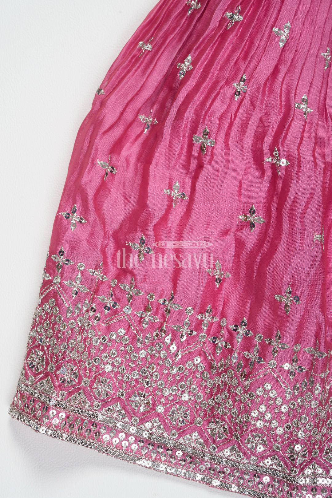 The Nesavu Girls Lehenga Choli Girls Pink Chinon Organza Embroidered Lehenga Choli for Christmas Attire Nesavu Girls Pink Chinon Organza Embroidered Lehenga Choli Nesavu Diwali Attire Special Occasions