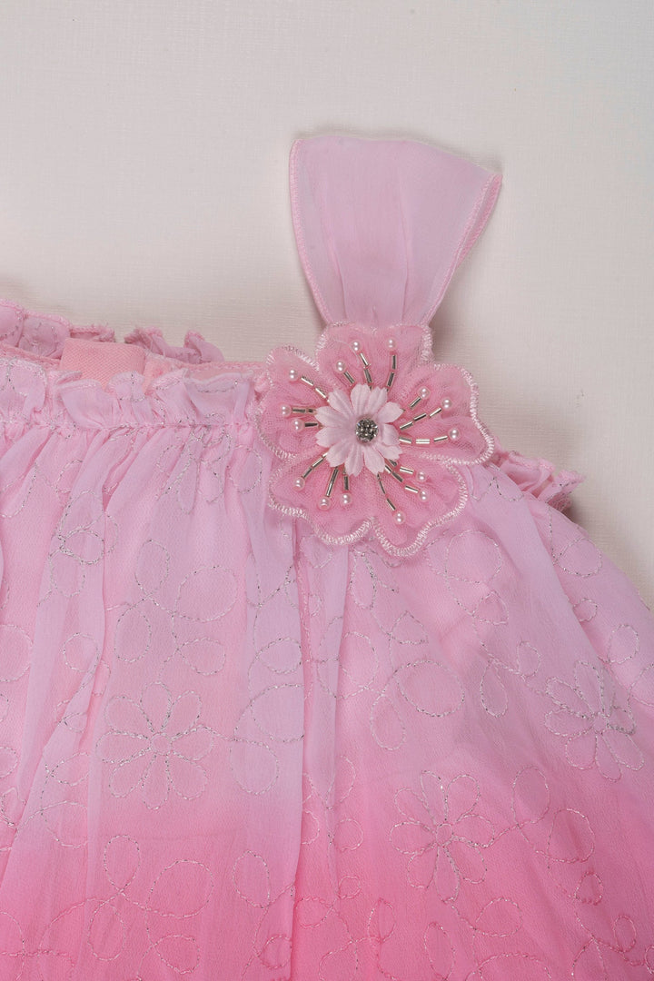 The Nesavu Girls Fancy Frock Girls Pink Princess Frock with Sparkling Tulle - Enchanted Evening Wear Nesavu Girls Pink Party Frock | Sparkly Tulle Dress for Kids | The Nesavu