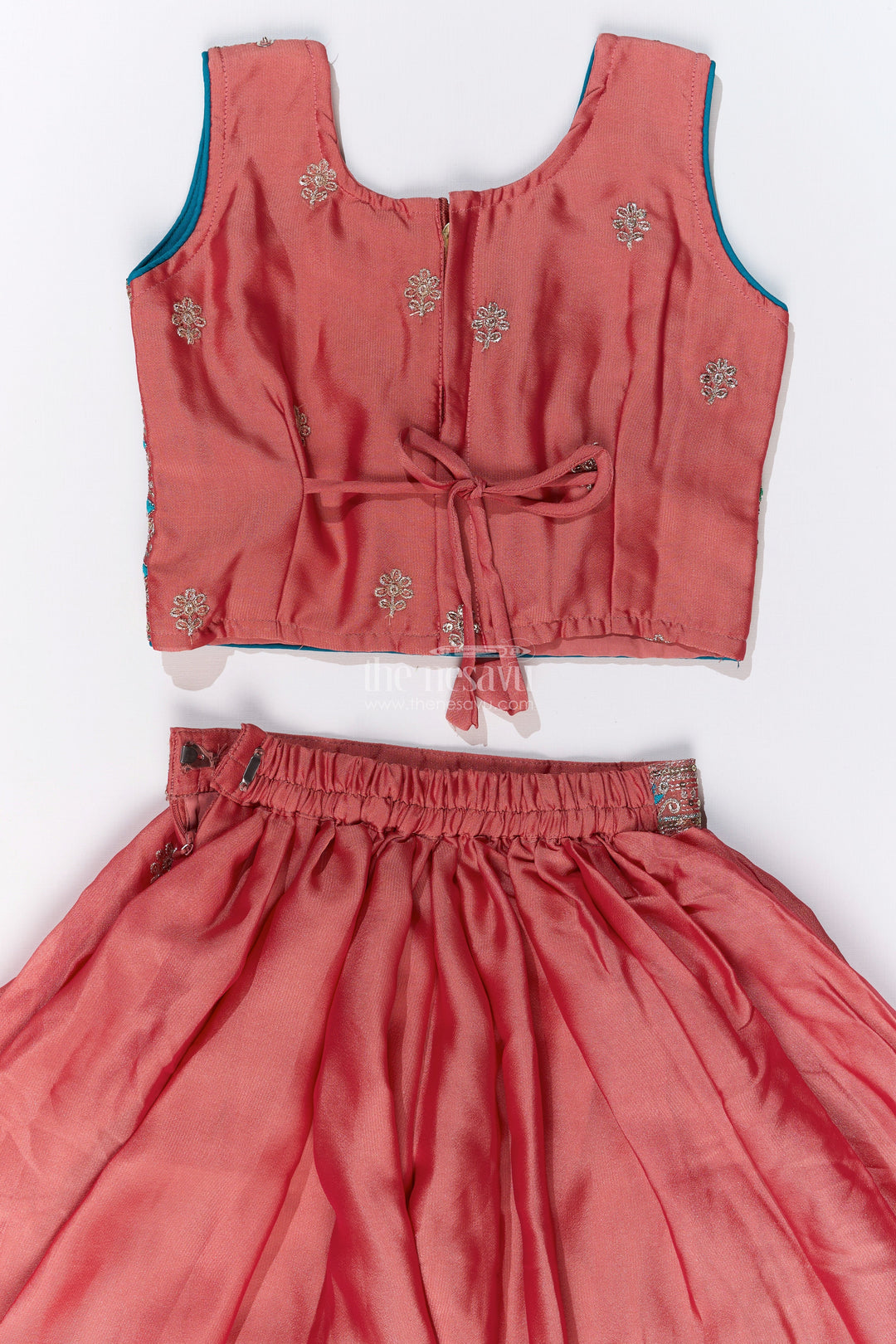 The Nesavu Girls Sharara / Plazo Set Girls Plazo and Shrug Set with Embroidered Georgette and Digital Printed Jacket for Festive Wear Nesavu Girls Plazo Shrug Set Embroidered Georgette Digital Printed Jacket Festive Wear | The Nesavu