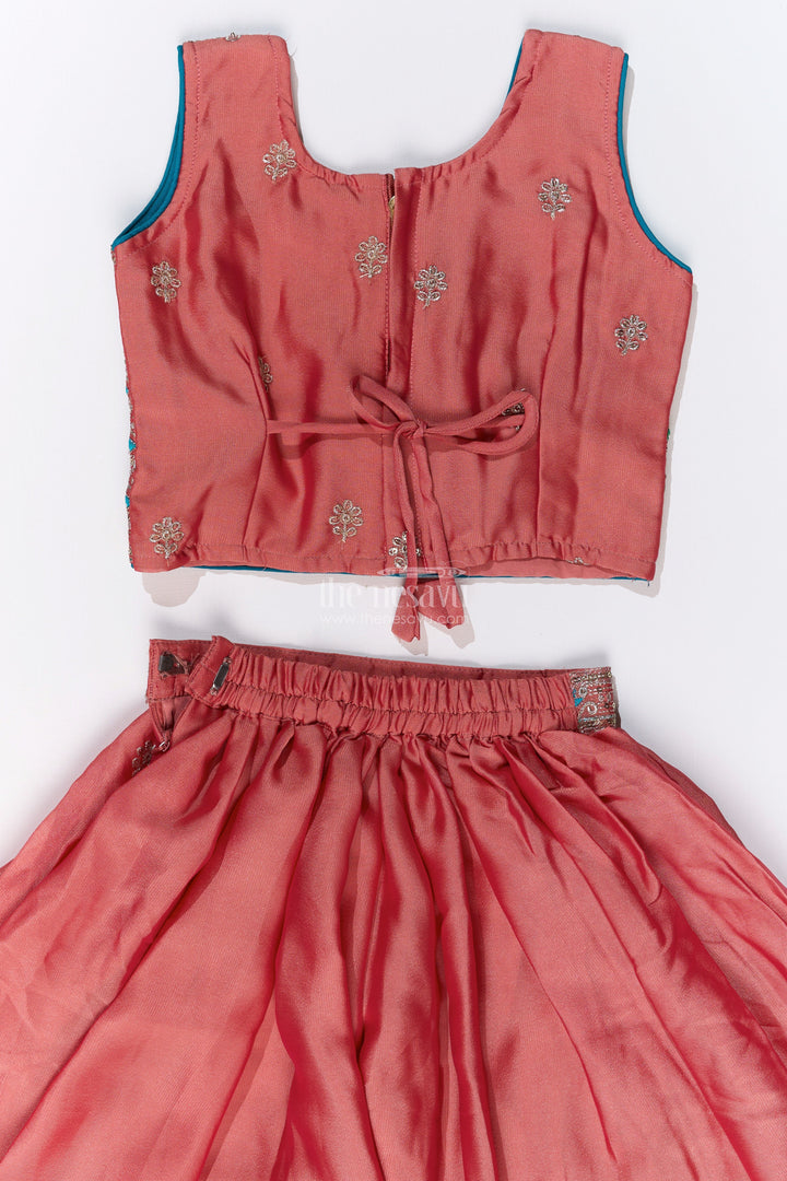 The Nesavu Girls Sharara / Plazo Set Girls Plazo and Shrug Set with Embroidered Georgette and Digital Printed Jacket for Festive Wear Nesavu Girls Plazo Shrug Set Embroidered Georgette Digital Printed Jacket Festive Wear | The Nesavu