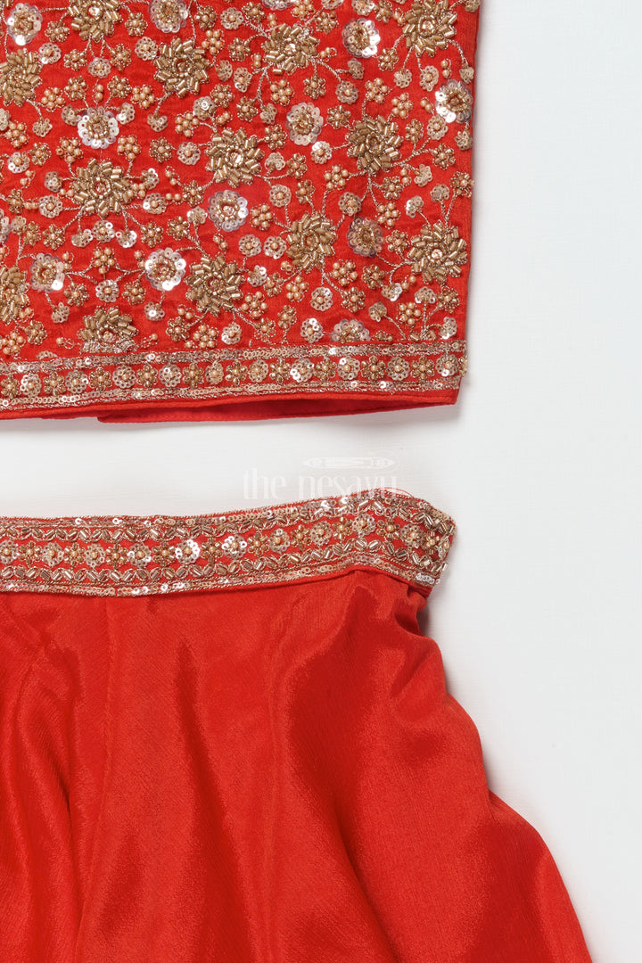 The Nesavu Girls Sharara / Plazo Set Girls Plazo Set with Embroidered Yoke for Festive Functions and Stage Shows Nesavu Nesavu girls georgette plazo set embroidery festive performances cultural celebrations