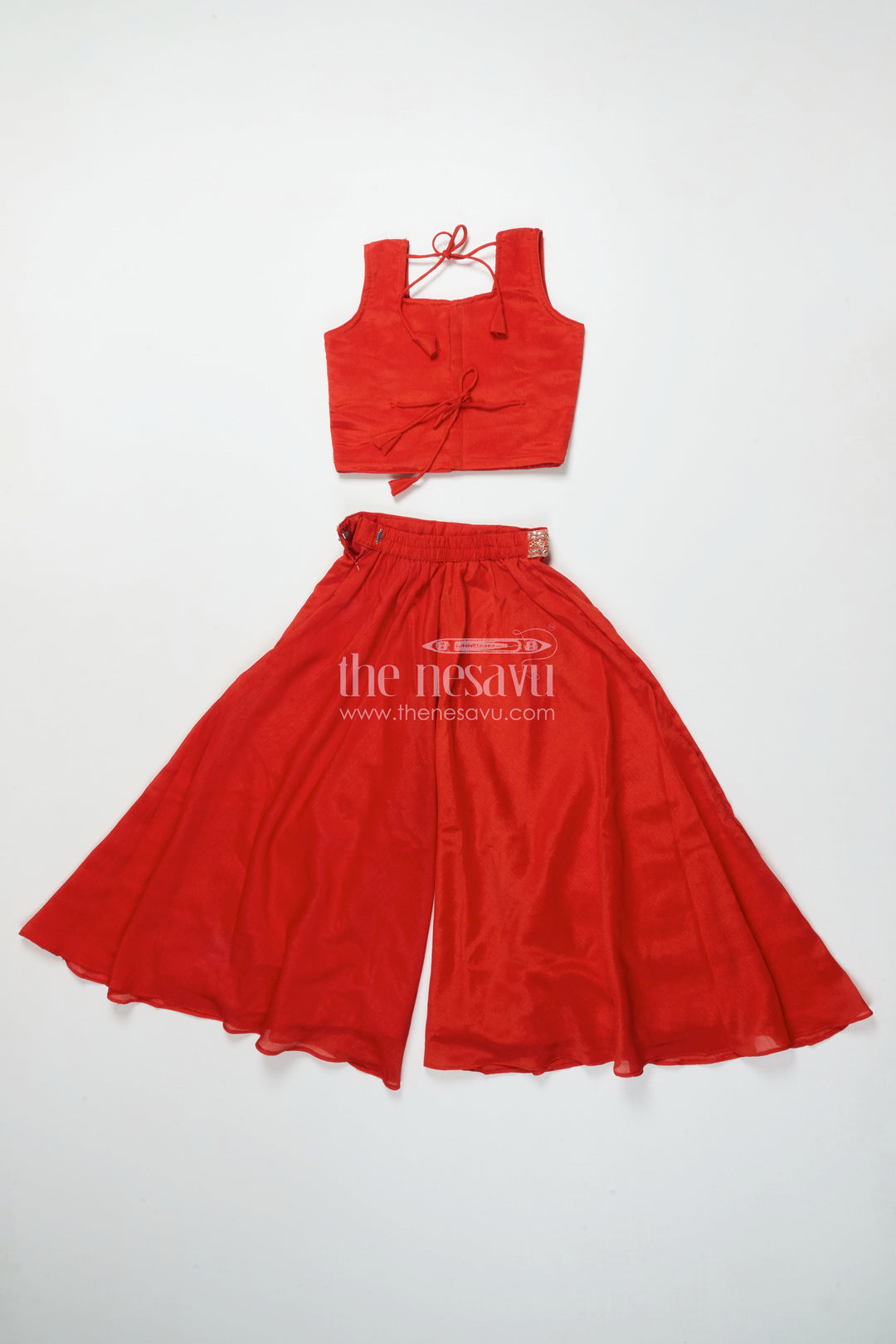 The Nesavu Girls Sharara / Plazo Set Girls Plazo Set with Embroidered Yoke for Festive Functions and Stage Shows Nesavu Nesavu girls georgette plazo set embroidery festive performances cultural celebrations