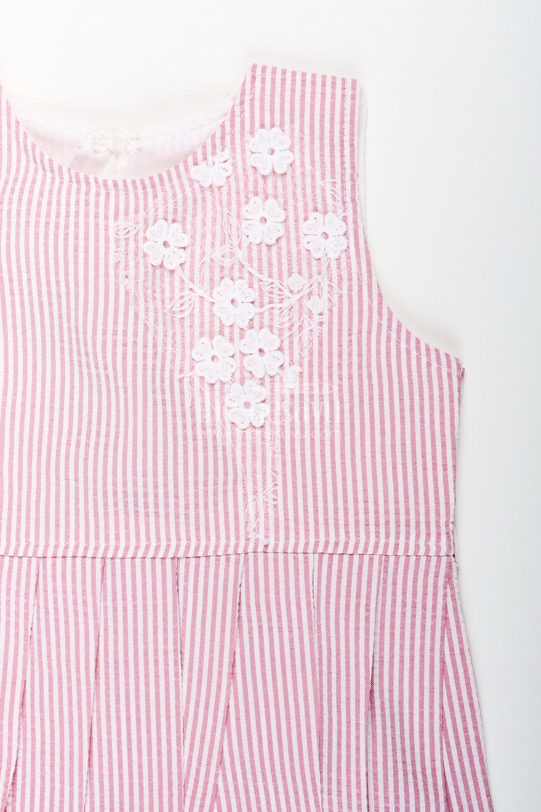 The Nesavu Girls Co-Ord Sets Girls Plazo Set with Peplum Top and Floral Applique Nesavu Nesavu girls striped plazo set peplum top floral detailing