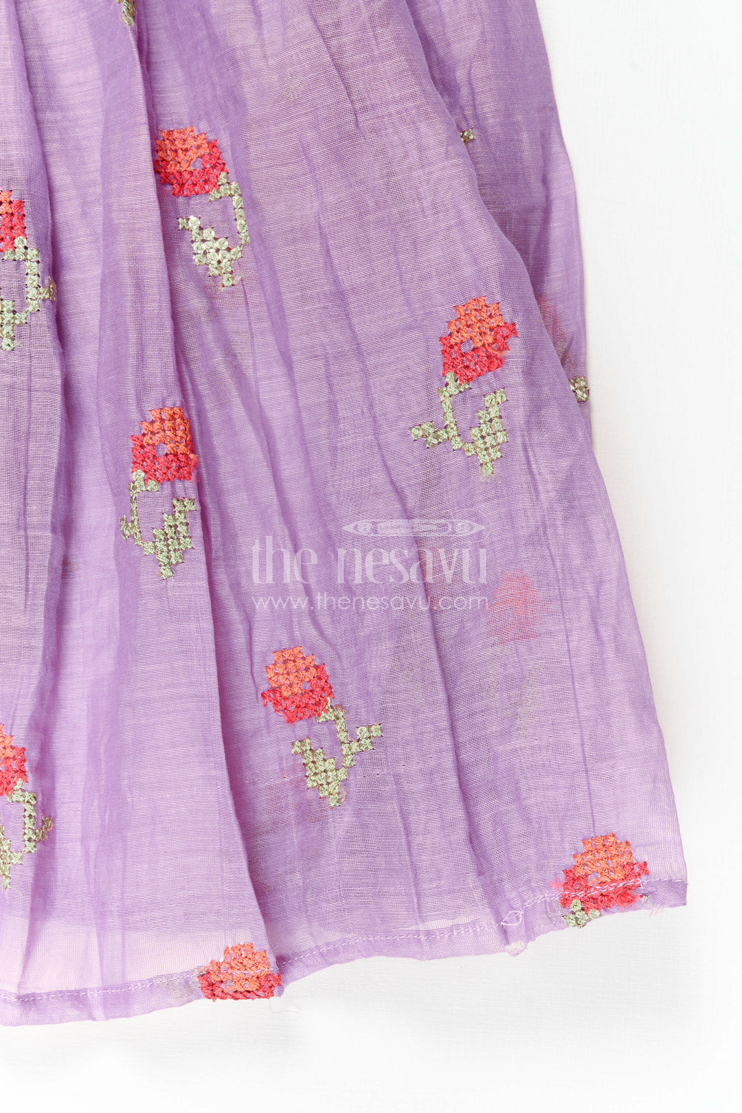 The Nesavu Girls Casual Gown Girls Pleated Party Gown for Birthdays and Festive Occasions Nesavu Nesavu Girls Pleated Party Gown For Birthdays Festive Events And Family Celebrations With Embroidery