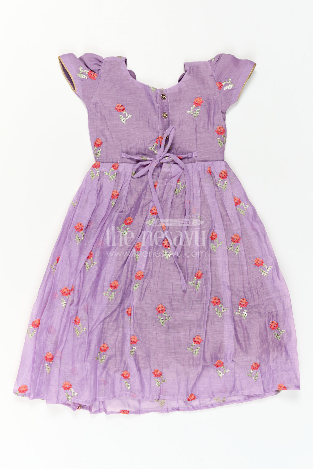 The Nesavu Girls Casual Gown Girls Pleated Party Gown for Birthdays and Festive Occasions Nesavu Nesavu Girls Pleated Party Gown For Birthdays Festive Events And Family Celebrations With Embroidery