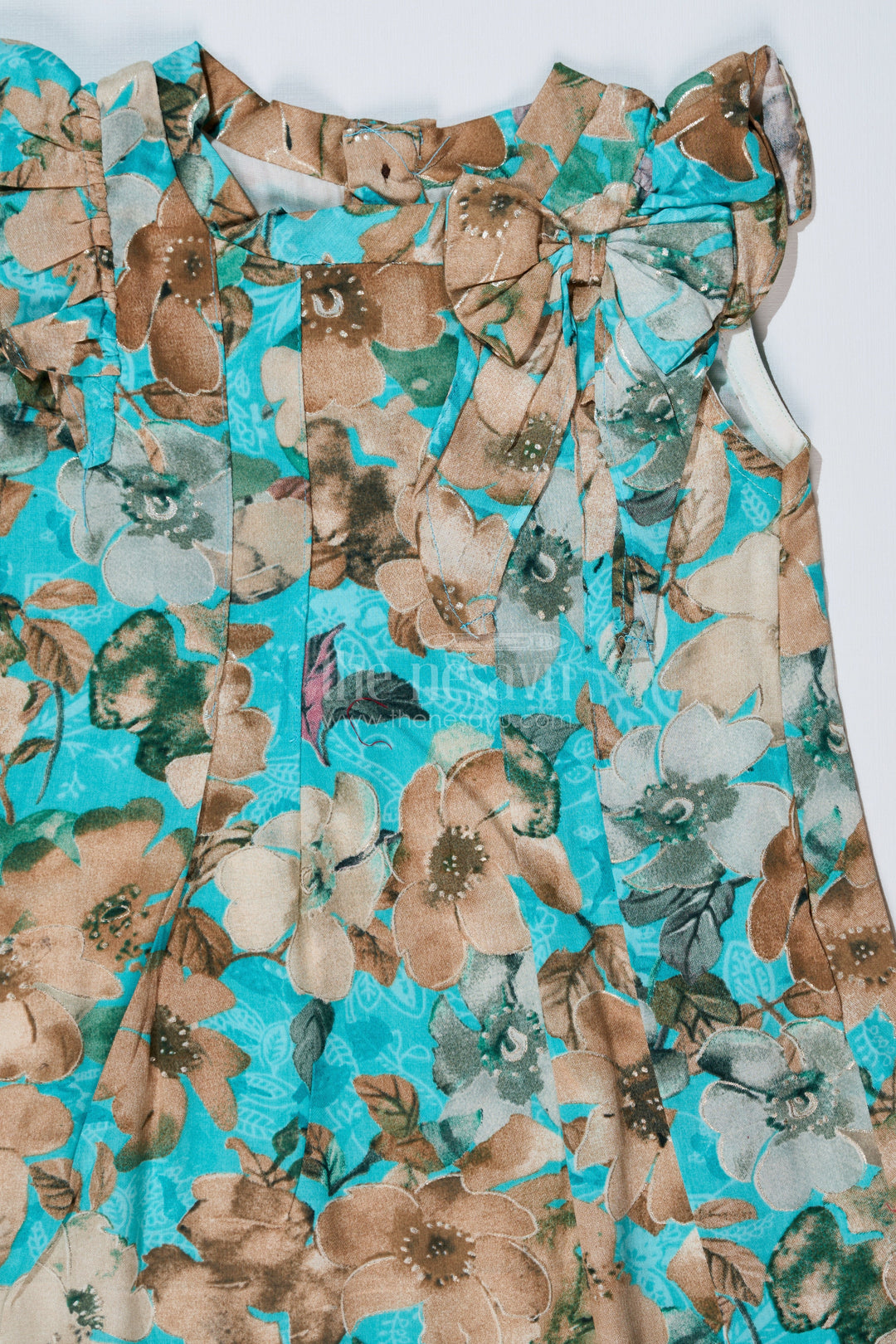 The Nesavu Girls Cotton Frock Girls Pretty Floral Dresses with Ruffle Neckline and Soft Cotton Fabric for Elegant Everyday Wear Nesavu Girls Pretty Floral Dresses Ruffle Neckline Soft Cotton Fabric Casual Elegance | The Nesavu