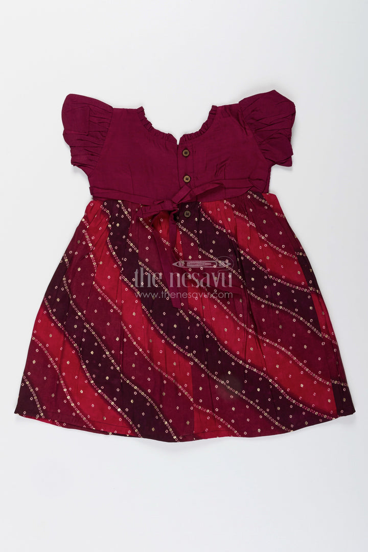 The Nesavu Girls Cotton Frock Girls printed frock for school functions and casual celebrations Nesavu Nesavu girls printed viscose frock school events ethnic casual celebrations