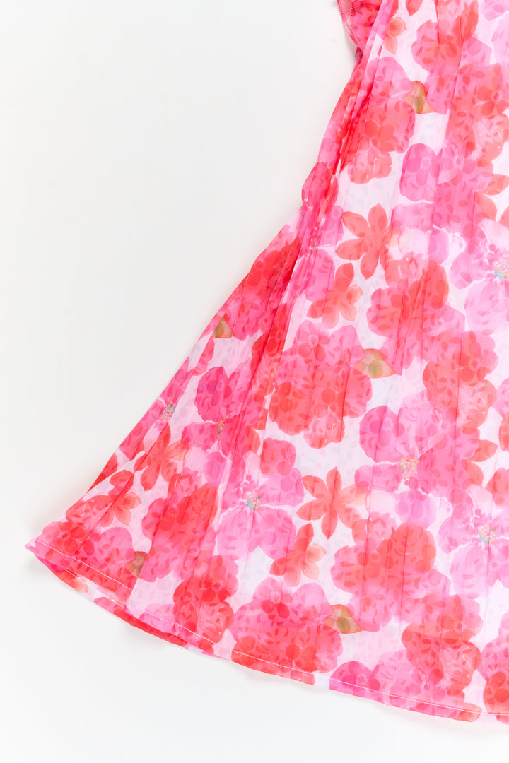 The Nesavu Girls Fancy Frock Girls Printed Frock for Twirling and Festive Photoshoots Nesavu Nesavu girls digital floral georgette frock for twirling, birthdays, and festive outings