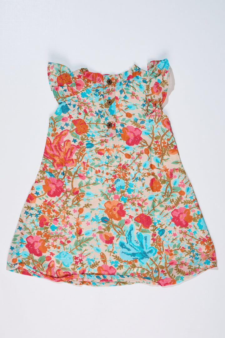 The Nesavu Girls Cotton Frock Girls Printed Frock in Muslin Silk with Vibrant Floral Patterns and Stylish Bow Nesavu Girls Printed Frock Muslin Silk Vibrant Floral Patterns Stylish Bow | The Nesavu