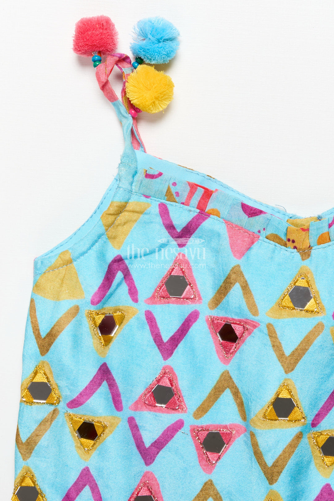 The Nesavu Girls Lehenga Choli Girls Printed Lehenga Choli Set with Matching Dupatta for Celebrations Nesavu Nesavu girls printed viscose silk lehenga choli dupatta party wear set