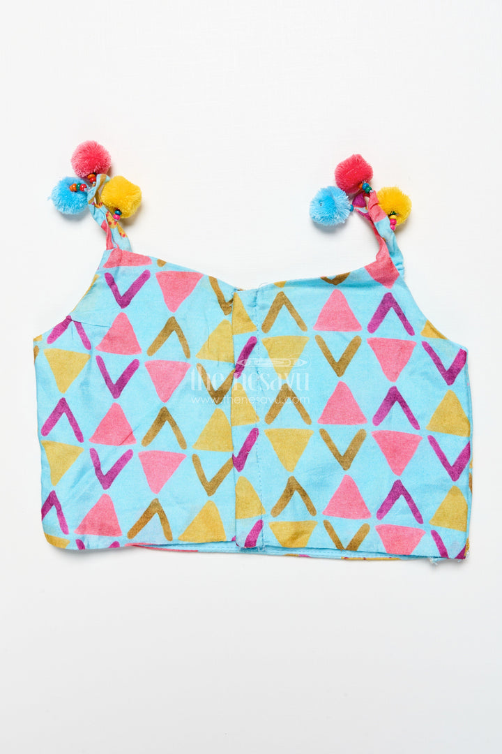 The Nesavu Girls Lehenga Choli Girls Printed Lehenga Choli Set with Matching Dupatta for Celebrations Nesavu Nesavu girls printed viscose silk lehenga choli dupatta party wear set