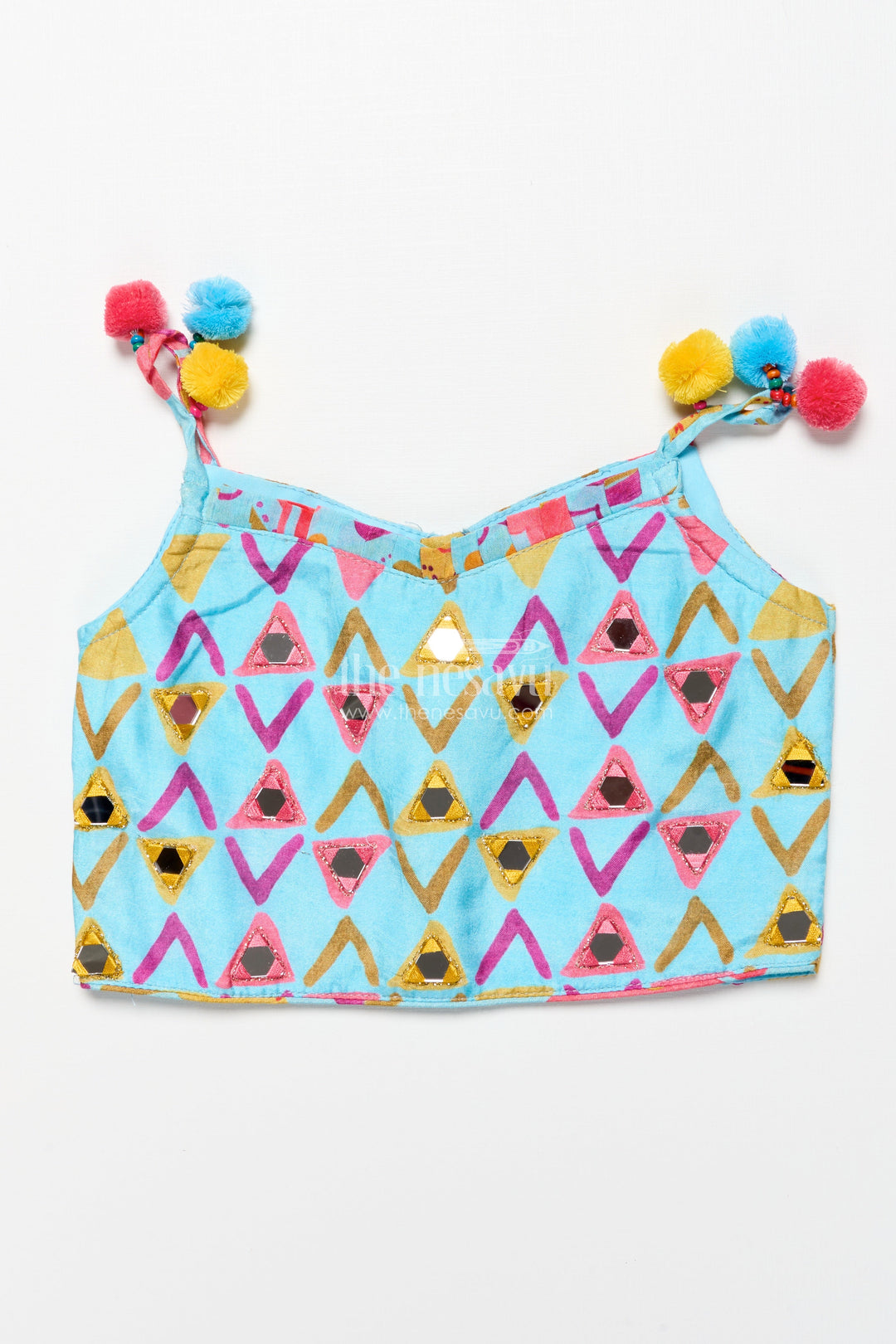 The Nesavu Girls Lehenga Choli Girls Printed Lehenga Choli Set with Matching Dupatta for Celebrations Nesavu Nesavu girls printed viscose silk lehenga choli dupatta party wear set