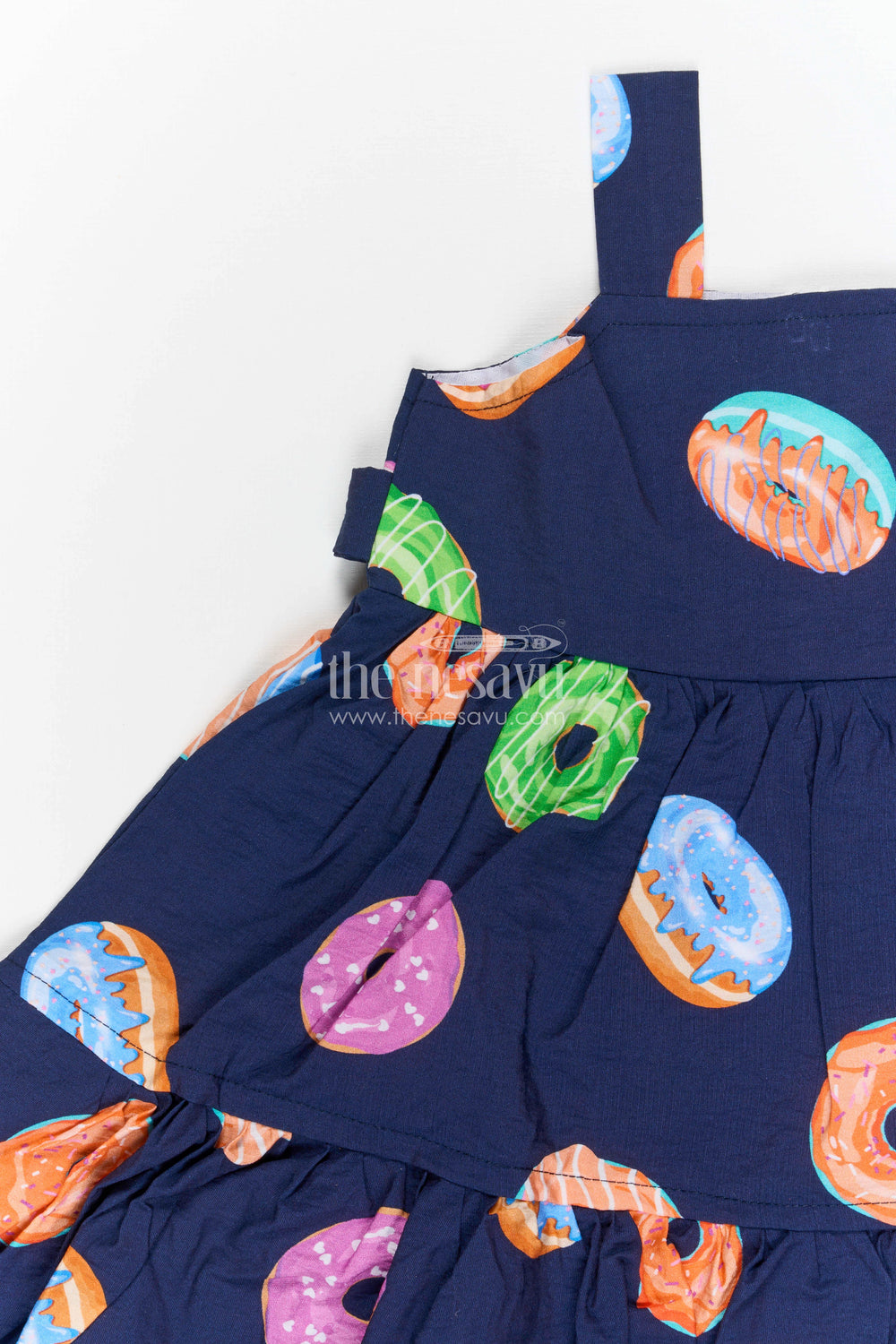 The Nesavu Girls Cotton Frock Girls Printed Party Frock for Birthdays and Festive Outings Nesavu Nesavu girls bubble crepe printed frock for birthday parties festive outings and fun celebrations