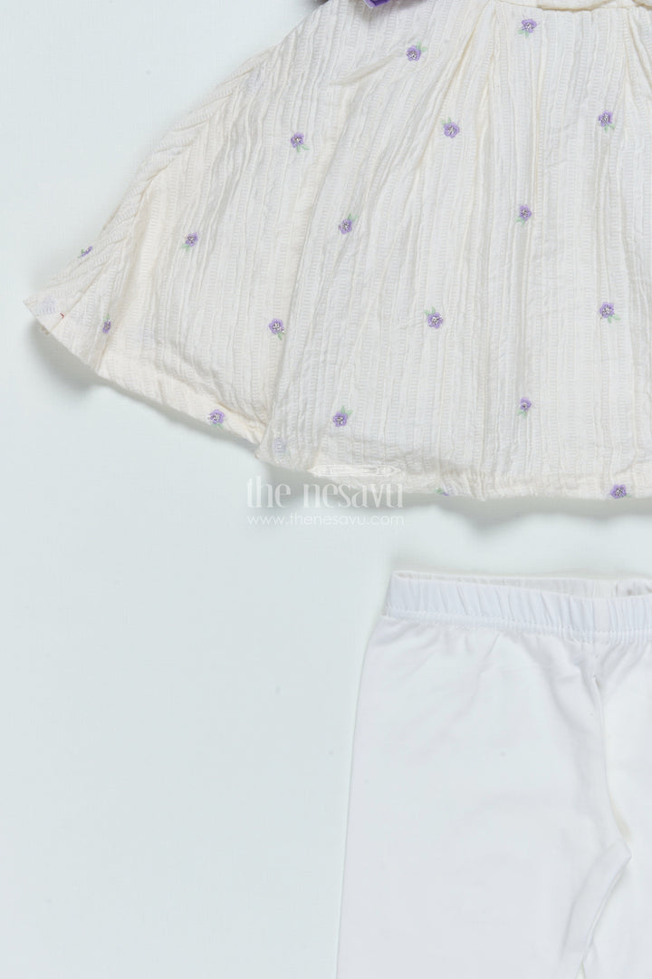 The Nesavu Girls Sharara / Plazo Set Girls Purple Sharara Set with Crushed Georgette and Jacket for Elegant Events Nesavu Nesavu girls purple sharara set crushed georgette jacket  graceful outfit festive family gatherings