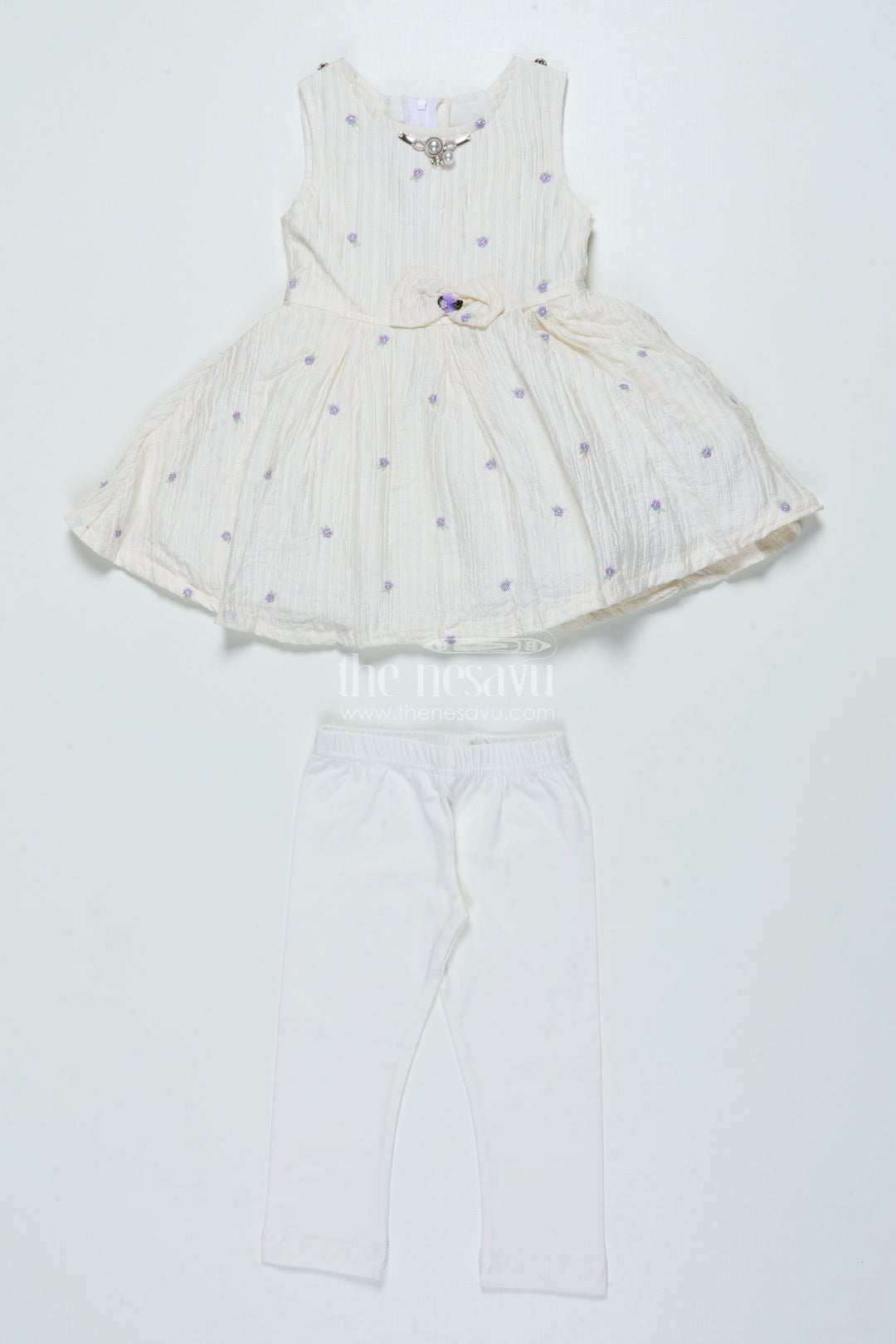 The Nesavu Girls Sharara / Plazo Set Girls Purple Sharara Set with Crushed Georgette and Jacket for Elegant Events Nesavu Nesavu girls purple sharara set crushed georgette jacket  graceful outfit festive family gatherings