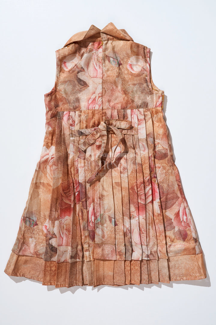 The Nesavu Girls Cotton Frock Girls Readymade Cotton Frock with Floral Digital Print and Embroidered Collar for a Chic Look Nesavu Girls Readymade Cotton Frock Floral Digital Print Embroidered Collar | The Nesavu