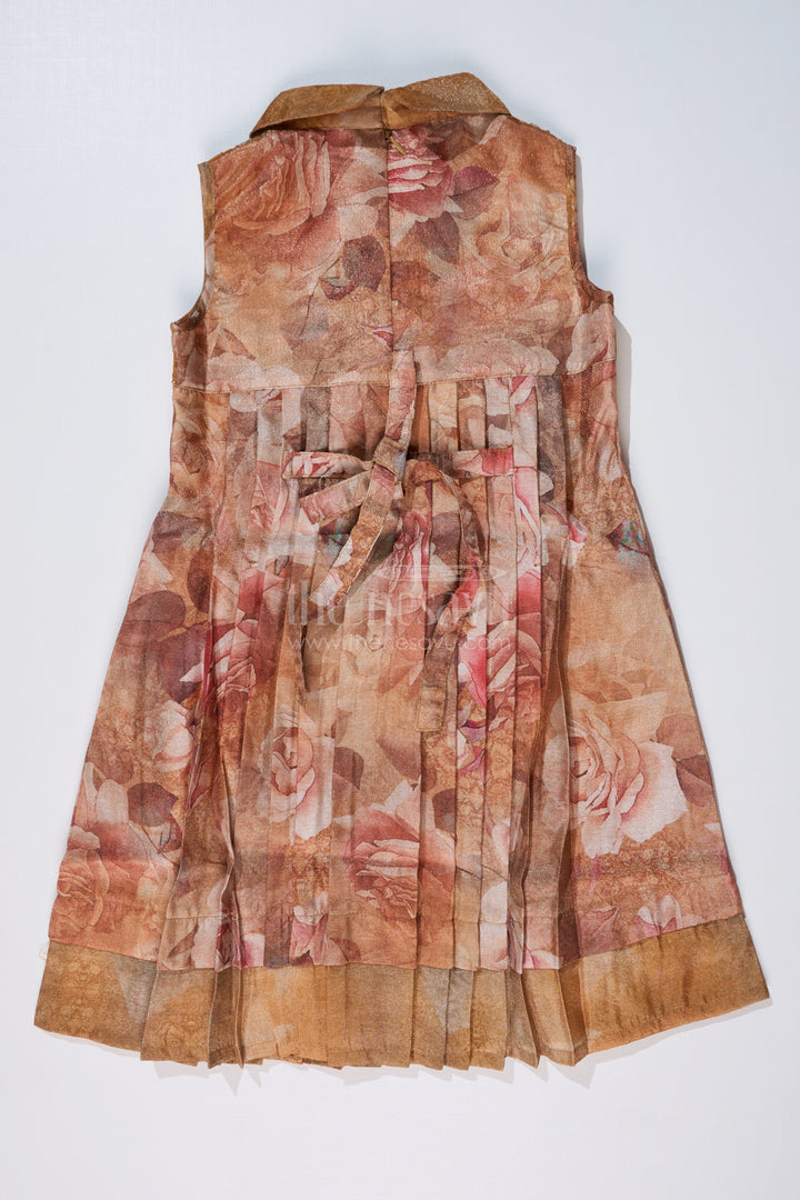 The Nesavu Girls Cotton Frock Girls Readymade Cotton Frock with Floral Digital Print and Embroidered Collar for a Chic Look Nesavu Girls Readymade Cotton Frock Floral Digital Print Embroidered Collar | The Nesavu