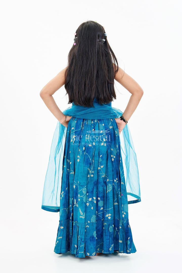 The Nesavu Girls Lehenga Choli Girls Royal Blue Colour Lehenga with Embellished Choli and Tassel Accents Nesavu Girls Royal Blue Colour Lehenga Embellished Choli Tassel Accents | The Nesavu