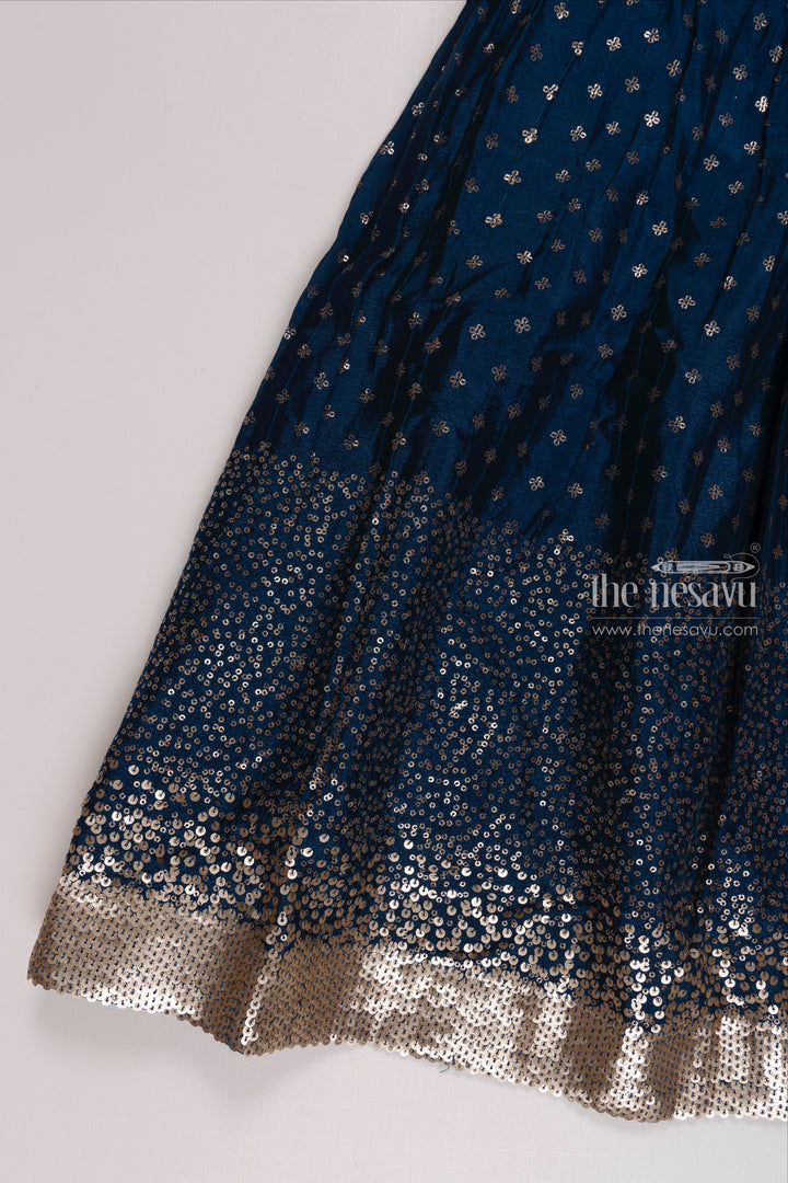 The Nesavu Girls Lehenga Choli Girls Royal Blue Lehenga Choli with Sparkling Accents - Festive Couture Nesavu Buy Girls Blue Lehenga Choli Online | Festive Lehenga with Dupatta | The Nesavu