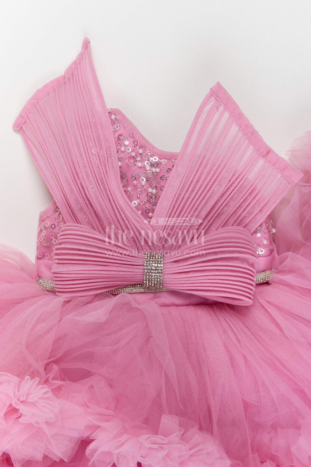 The Nesavu Girls Fancy Party Frock Girls Ruffle Frock for Birthday Photoshoots and Princess Parties Nesavu Nesavu Girls Net Ruffle Frock For Birthday Photoshoots Princess Parties And Milestone Celebrations